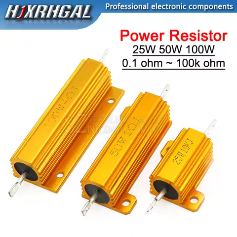 NEW 25W 50W 100W Aluminum Power Metal Shell Case Wirewound Resistor 0.01-100K 0.05 0.1 0.5 1 2 6 8 1