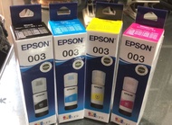 Epson 003 ( T00V100/200/300/400) BK C M Y แท้รวม4ขวด4สีหมึกคละสีดำ, ฟ้า, แดงม่วง, เหลือง  ใช้กับพริ้