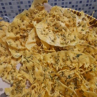 Best Seller Peyek Rebon, Kacang Tanah, Kacang Hijau, Bayam Kemasan Plastik Besar
