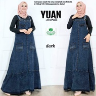 YUAN OVERALL JEANS TERUSAN WANITA NEW MODIS LD 100CM