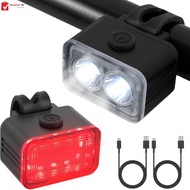 2 Pcs Bike Lights for Night Riding USB Rechargeable Bike Lights Front and Back 5+6 Modes Bike Headlight and Tail Light Set IPX66 Waterproof Bicycle Lights SHOPSKC4045