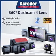 Acroder Dashcam 4 camera T41 WiFi 1080P 3 Inch Screen G-sensor 24 Hours Parking Monitoring