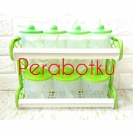 Monica Tabitha 2-Tier Spice Rack 7-Piece Spice Rack Set + Rack