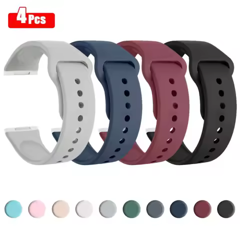 4 Pack Soft Silicone Strap For Fitbit Versa/Versa 2/Versa 3/Versa 4 Band Bracelet Wristband For Fitb