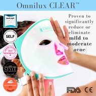 OMNILUX CLEAR Flexible Silicone Blue &amp; Red Acne LED Face Mask Light Therapy FDA-Clear Medical-Grade Home Treatment