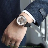 韓版✅Armani阿瑪尼男機械腕錶鏤空設計時尚皮帶黑武士防水男錶AR60008【優選精品】