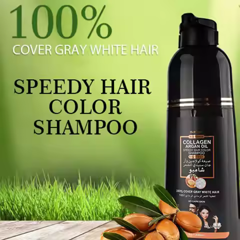 For Disaar Hair Coloring Shampoo Ginseng Snake Oil Care Fast Black Hair Dye Shampoo Cover Grey-Hair 