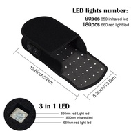 Black 90pcs LEDs Red Light Therapy Devices Near Infrared LED Pad 880 NM Foot Pain Relief Slipper for