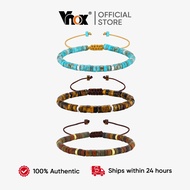 Vnox Natural Stone Beads Woven Adjustable Bracelet Rope for Men Boys, Friendship Bracelet Fashion Je