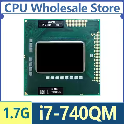 Intel Core i7-740QM i7 740QM SLBQG 1.7 GHz Quad-Core Eight-Thread CPU 6W 45W Socket G1 / rPGA988A