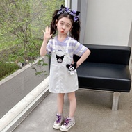 Kuromi Fake 2PCS Suspender Skirts for Kids Girl Summer Dress for Girl