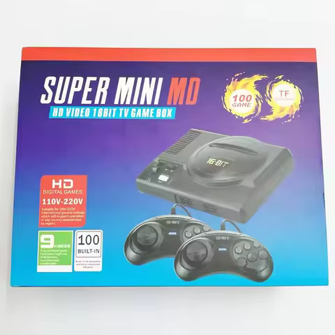 16BIT HD MEGA DRIVE Super Mini Md Game Console HD Video 16bit TV Games Built in 100 Games（Did Not In