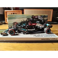 F1 Racing Car Model 1: 43 Mini Cut Mercedes-Benz AMG W12 Hamilton Balin Station Champion 2021 Game S