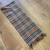 日本帶回 Burberry London 經典棕色格紋 圍巾 100% LAMBSWOOL 英國製