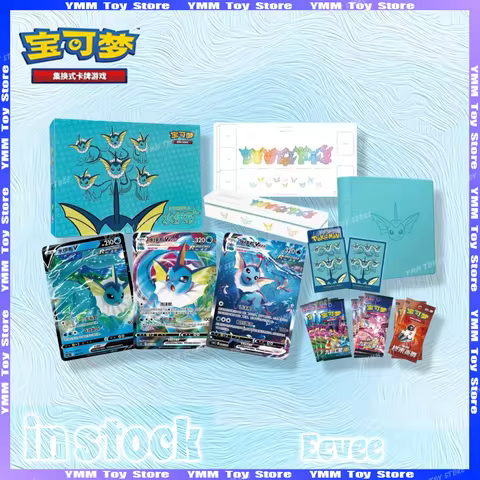 100% Official Pokemon Card Eevee Advanced Gift Box PTCG Thunder Eevee Fire Eevee Water Eevee Nine-co
