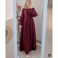 ~[Dijual] Baju Gamis Wanita Muslim Syari Terbaru 2021 Jumbo Polos