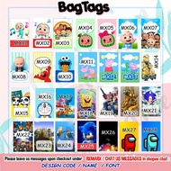 Bag Tag Customised Bag Tag Christmas Gift Doraemon Bag Tag Personalised Bag Tag Peppa Pig Among Us C
