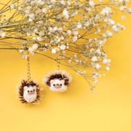 羊毛氈-不對稱刺蝟耳環