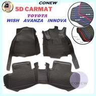 Toyota Wish/ Avanza/ Innova Luxury PU Leather Carpet Carmat Car Floor Mat Karpet Kereta