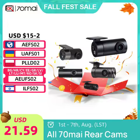 Original 70mai Rear Cam RC12 for 70mai Dash Cam A810 WDR Supported Global Version 70mai Backup Cam R