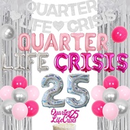1Set Its Giving Quarter Life Crisis 25th Birthday Decorations Quarter Life Crisis Banner Cake Topper