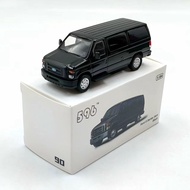 Ready Stock 596 1/64 Ford e350 Black NYPD New York Painting Simulation Alloy Car Model Ornaments Out