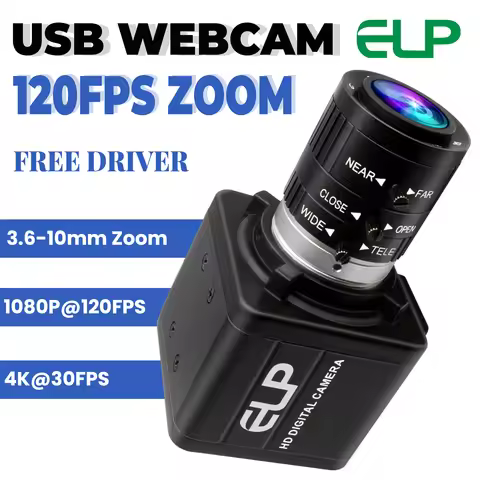 ELP 12MP High Speed Zoom Webcam 1080P 120fps/ 4K 30FPS CS Lens Camera IMX577 Low Light USB Lightburn