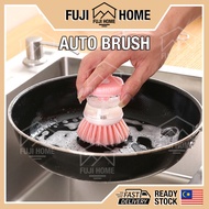 Dishwashing Brush Liquid Detergent Dispenser Brush Wash Pot Brush Kitchen Stove Cleaning Brush Berus Cuci