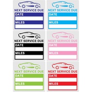 6pcs/Set Sheet 5x5cm Waterproof Next Service Due Date Miles Car Window Sticker Self-adhesive Easy-Pe