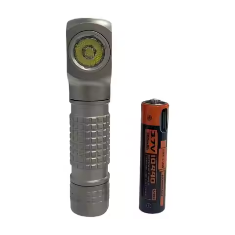 Manker E02 III Bead Blasted Titanium Right Angle Flashlight / Headlamp