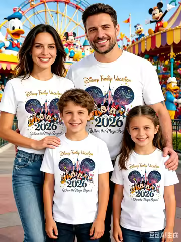 2026 Family Vacation T-Shirt Magic Castle Cartoon Mouse Matching Family Tees Where The Magic Begins 
