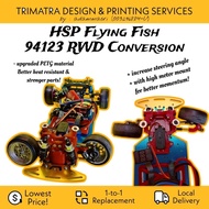 HSP Flying Fish 94123 RWD Conversion Increase Steer Angle High Motor Mount RC Drift Upgrade Parts