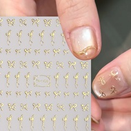 Gold Flowers Leaf Nail Art Sticker Simple Florals Petals Leaf Self Adhesive Sliders Manicure Decorat