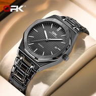 OPK นาฬิกาควอทซ์โลหะกันน้ำไม่ขึ้นสนิมสีทองแบบลำลองนาฬิกาสำหรับผู้ชายแบรนด์ของแท้ใหม่ของขวัญสำหรับแฟน