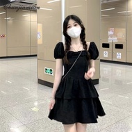 Chunjiamian 2024 new summer style little black dress, designer dress, waist-cinching high-end skirt