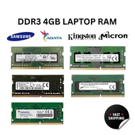 KINGSTON DDR3 DDR3L 4GB 1066MHz 1333MHz 1600MHz LAPTOP RAM
