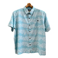 Hawaiian Shirt Chest 57 Shoulder 20 Length 31 Blue Havana Jim Polyester+5%Spandex (Z109) Big Brand S