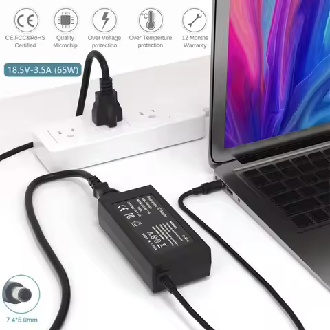 65W Laptop Charger for HP EliteBook 2530P 2570P 2760P 6930P 8440P 8460P 8460W, 840 850 G1 G2; Revolv