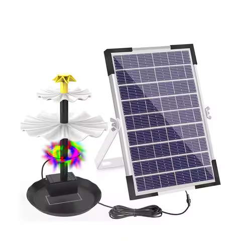 6W 9V Solar Bird Bath Fountain Pump With 9 Nozzles For Garden Ponds And Pools Solar-powered Water Fo