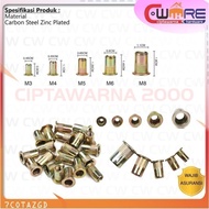 Rivet Nut M3 M4 M5 M6 M8 Carbon Steel 100 PCS -BDB - CW2K