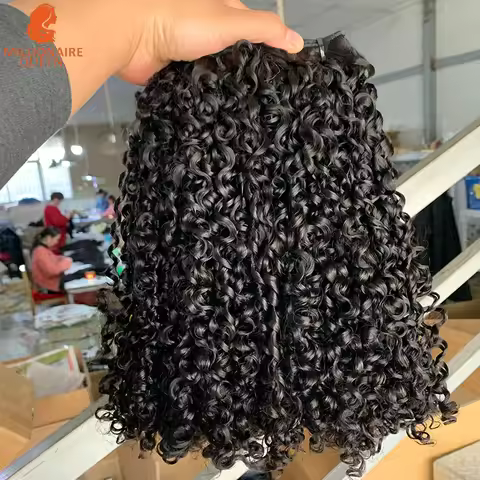 3B3C Burmese Pixie Curly Hair Bundles Virgin Human Hair Burmese Vietnamese Raw Human Hair Extensions