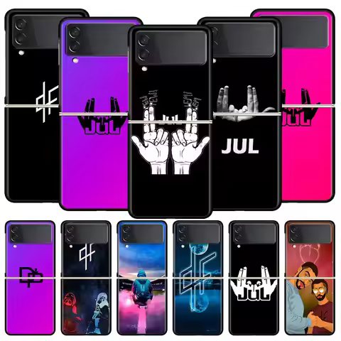 JuL Rapper Phone Case For Samsung Galaxy Z Flip3 Flip4 Flip5 PC Bumper Shell For Z Flip 3 4 5 Black 
