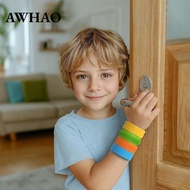 [AWHAO] 6 Pieces Snap Band Silicone Snap Bracelets Wrist Strap Wearable Study Soft Wristband for Tee