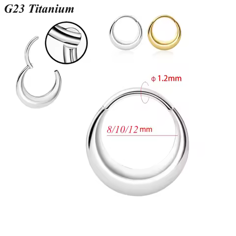 1pcs G23 Titanium Nose Ring Hoop Earring Segment Fashion Body Piercing Jewelry 16G 8mm 10mm 12mm AST