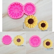 LIDU1 Sunflower Daisy Flower Epoxy Glue Silicone Mold Table Soft Ceramic Plaster Ornament Diy Car Air Outlet Decorations
