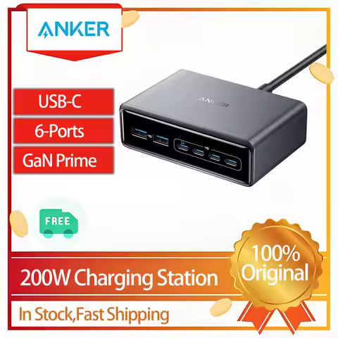 Anker Prime Charger 200W/250W 6 Ports GaN Charging Station USB-C PD Desktop Charger with Quick Charg