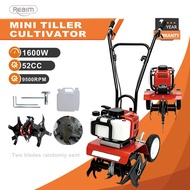 REAIM Mini Tiller Cultivator Machine 52CC 2-Stroke Heavy Duty Multi-function Tiller