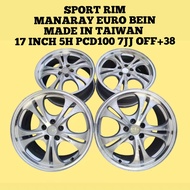 Sport Rim 17 Inch 5H Pcd100 7JJ Offest +38 For Toyota Wish Caldina Prius Altis Lama