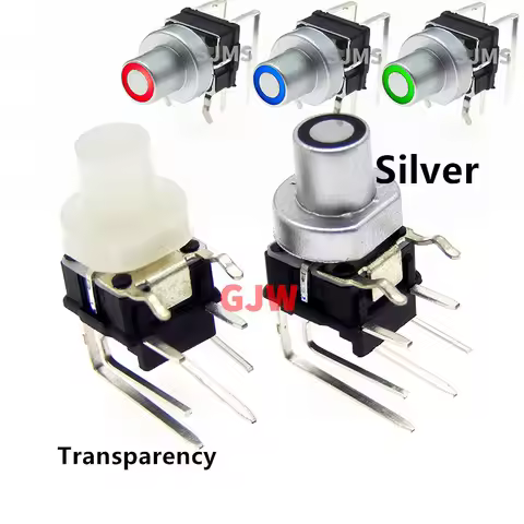 2pcs/lot mini 4.7mm PB6156RSL PB6156RSL-X-102 Horizontal 7X7 silver cap blue light touch switch with