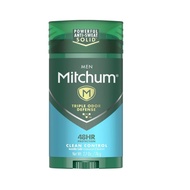 Mitchum Men's Deodorant, Antiperspirant Stick, 3x Odor Defense Invisible Solid, 48hr Protection, Clean Control, 76g